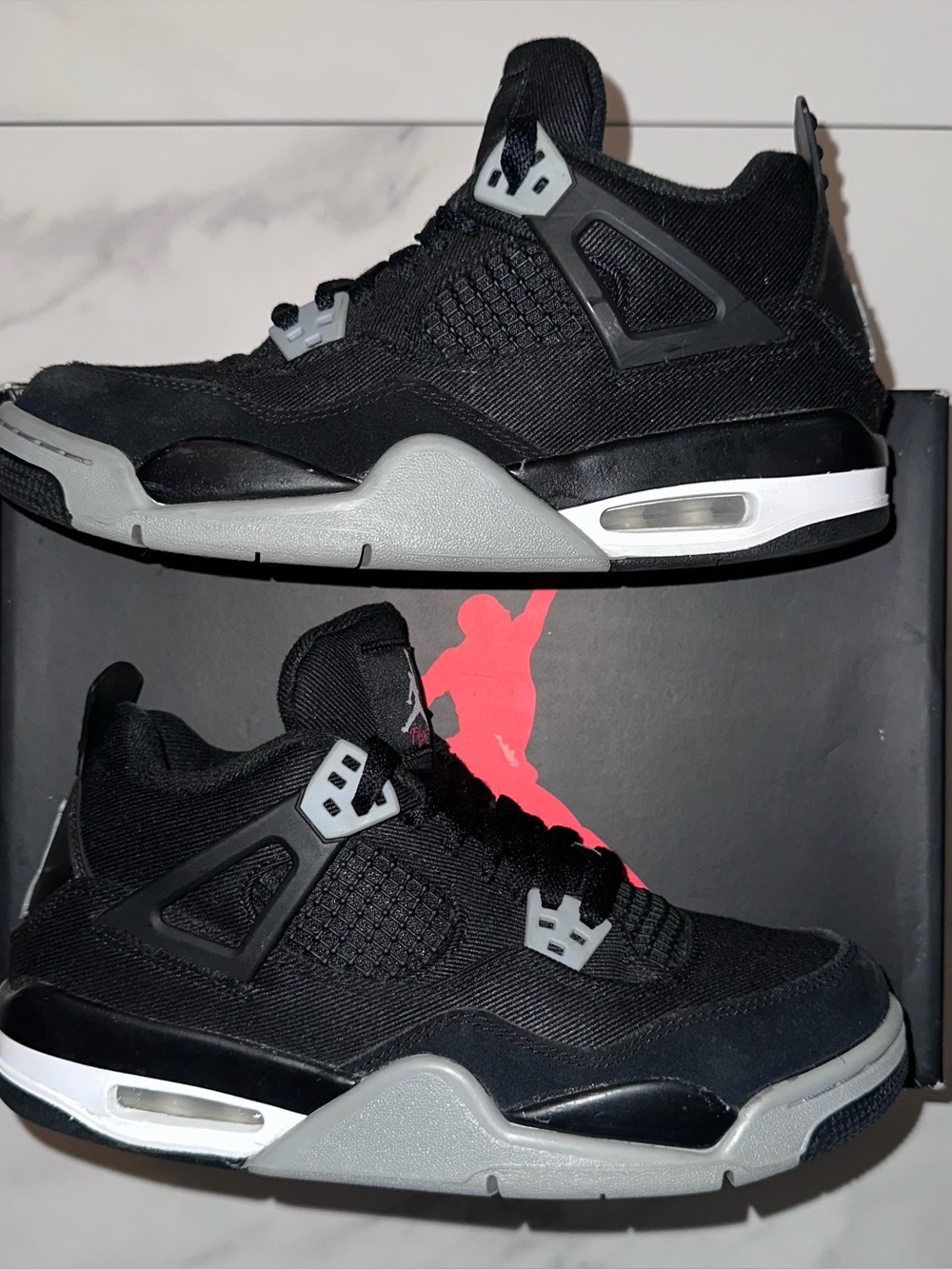 2022 Air Jordan 4 Retro SE GS Black Canvas 6.5Y / 8W